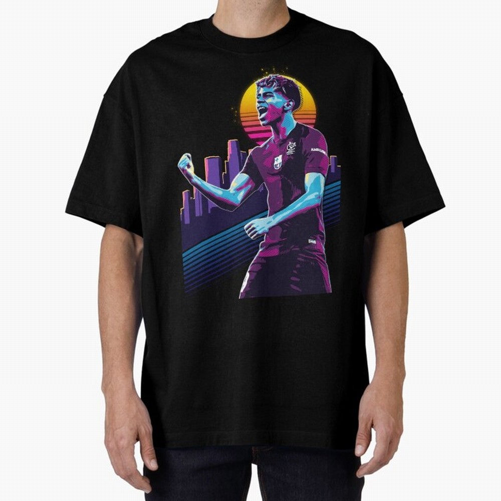 Lamine Yamal celebration 3 Oversized T-Shirt Step into Match Day Hype around FIFA World Cup 2026 USA Canada Mexico, Messi, CR7 and Mbappe, Argentina, Champion Mindset, Group Stage Buzz, Knockout Tension and Passionate Fan Culture; Ideal for