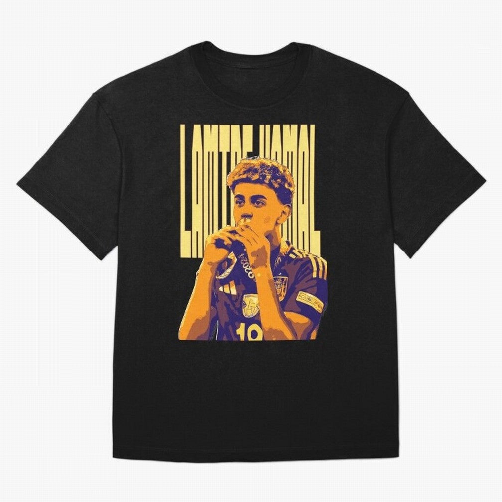 Lamine yamal pop art Oversized T-Shirt Support FIFA World Cup 2026 USA Canada Mexico Spirit, Inspired by Portugal, Neymar, Haaland and Cristiano Ronaldo, Sports Nostalgia, International Competition, Famous Players and Unforgettable Victories; Ideal
