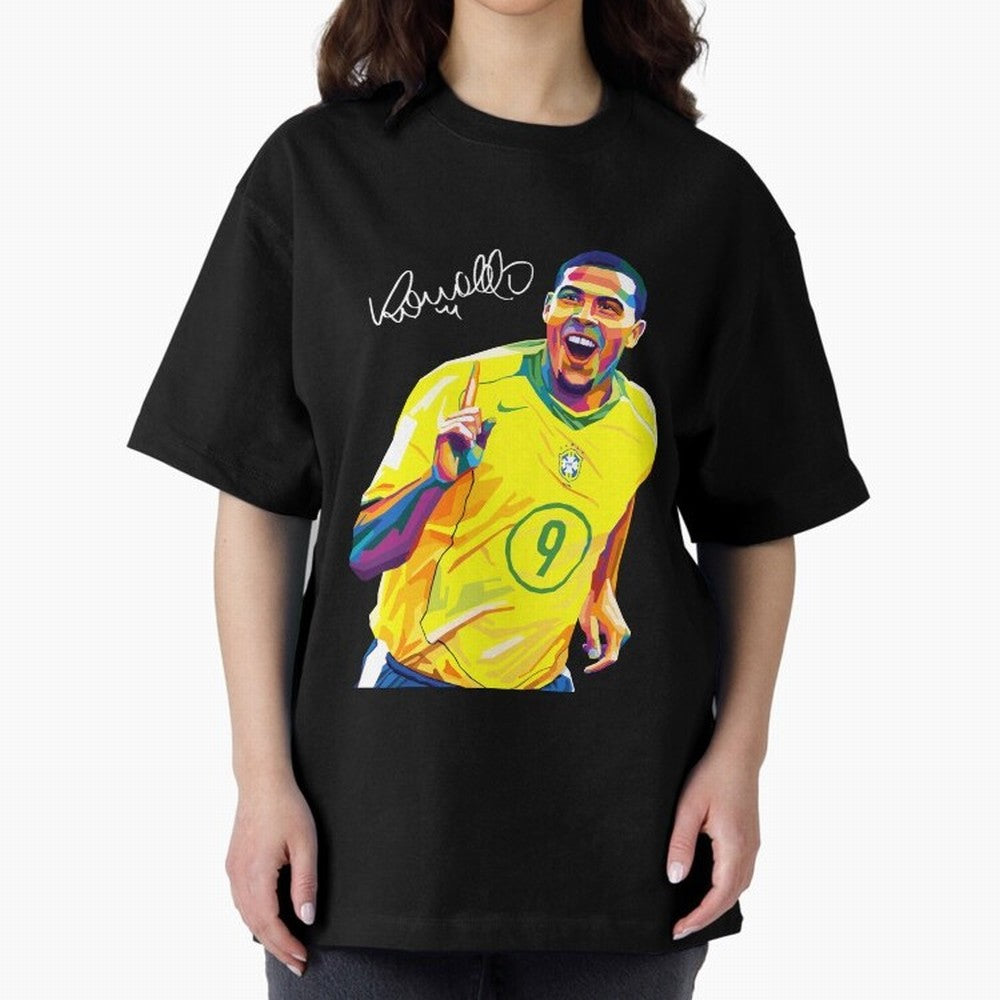 Ronaldo 9 Wpap Pop Art Oversized T-Shirt Bring a Vintage Feel to FIFA World Cup 2026 USA Canada Mexico Driven by Mbappe and Neymar, Argentina, France and Brazil Energy, Global Supporter Spirit, Legendary Goals, National Colors and Tournament