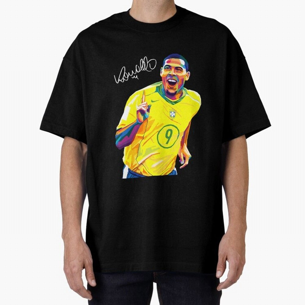 Ronaldo 9 Wpap Pop Art Oversized T-Shirt Bring a Vintage Feel to FIFA World Cup 2026 USA Canada Mexico Driven by Mbappe and Neymar, Argentina, France and Brazil Energy, Global Supporter Spirit, Legendary Goals, National Colors and Tournament