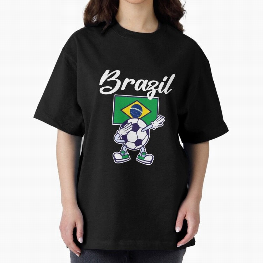 BRAZIL - Dabbing Football Soccer Ball - BRAZIL Classic T-Shirt Support Your Favorite Stars during FIFA World Cup 2026 Group Stage for Fans of CR7 and Portugal, Spain and Germany, Bringing Supporter Pride, Iconic Celebrations, Legendary Names and