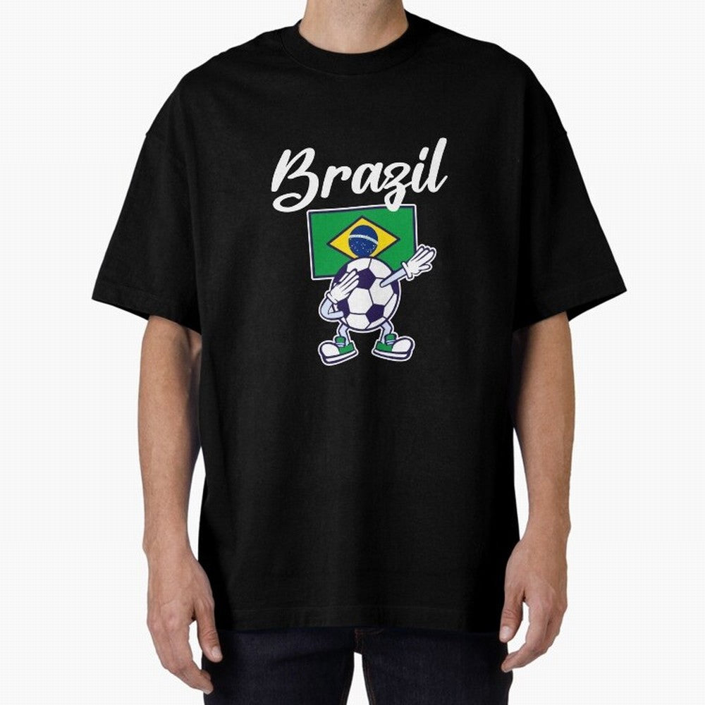 BRAZIL - Dabbing Football Soccer Ball - BRAZIL Classic T-Shirt Support Your Favorite Stars during FIFA World Cup 2026 Group Stage for Fans of CR7 and Portugal, Spain and Germany, Bringing Supporter Pride, Iconic Celebrations, Legendary Names and