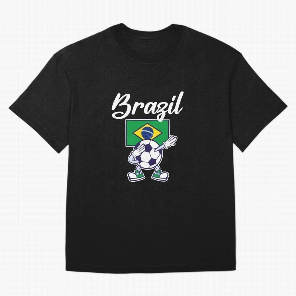 BRAZIL - Dabbing Football Soccer Ball - BRAZIL Classic T-Shirt Support Your Favorite Stars during FIFA World Cup 2026 Group Stage for Fans of CR7 and Portugal, Spain and Germany, Bringing Supporter Pride, Iconic Celebrations, Legendary Names and
