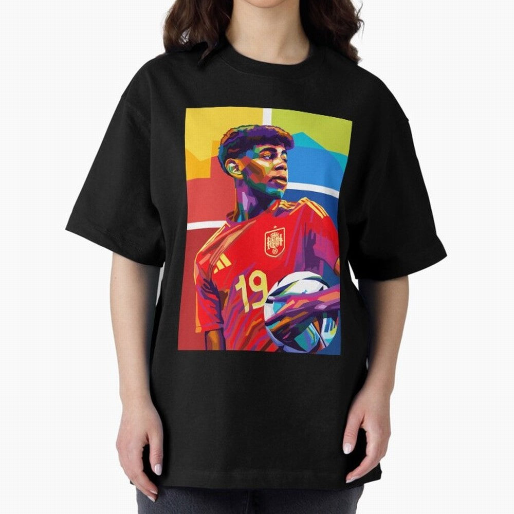 Lamine Yamal Football Wpap Art Classic T-Shirt Live the Energy of the FIFA World Cup 2026 Group Stage Journey through Messi and Cristiano Ronaldo Highlights, Spain Pride, Soccer Culture, Superstar Moments, National Team Dreams and Competitive Fire;