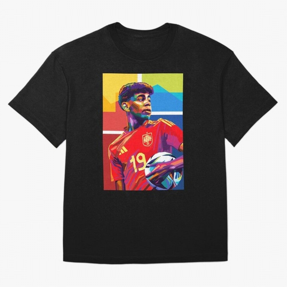 Lamine Yamal Football Wpap Art Classic T-Shirt Live the Energy of the FIFA World Cup 2026 Group Stage Journey through Messi and Cristiano Ronaldo Highlights, Spain Pride, Soccer Culture, Superstar Moments, National Team Dreams and Competitive Fire;