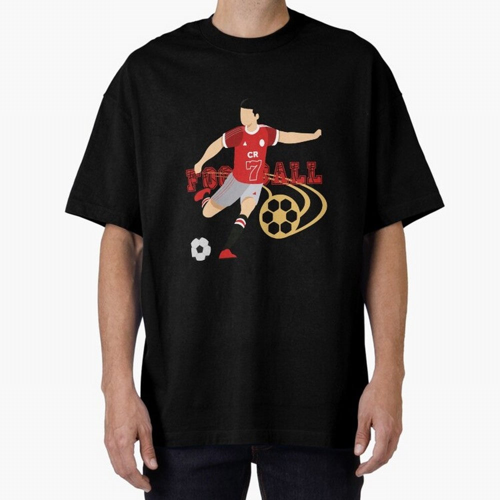 Ronaldo Football Icon Oversized T-Shirt Back the Journey through FIFA World Cup 2026 for Fans of Messi, CR7 and Mbappe and Germany, Bringing Game Day Rituals, Football Legends, Country Pride and the Road to the Final; Created for Match Day Parties,