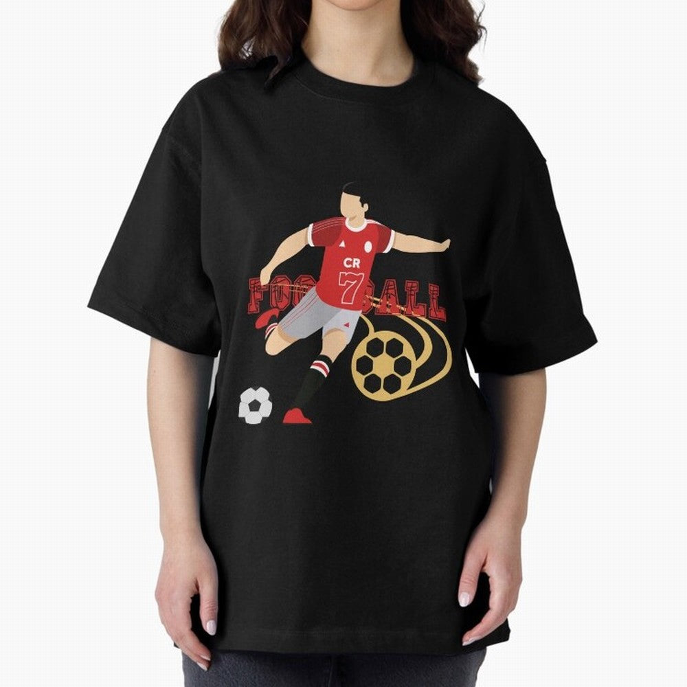Ronaldo Football Icon Oversized T-Shirt Back the Journey through FIFA World Cup 2026 for Fans of Messi, CR7 and Mbappe and Germany, Bringing Game Day Rituals, Football Legends, Country Pride and the Road to the Final; Created for Match Day Parties,