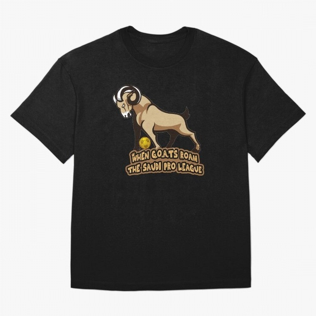 The G.O.A.T. Kings Roam the Saudi League Oversized T-Shirt Follow FIFA World Cup 2026 Group Stage for Fans of Mbappe and Argentina, Bringing Stadium Memories, Football Loyalty, International Chants and Championship Tradition; Great for Supporters
