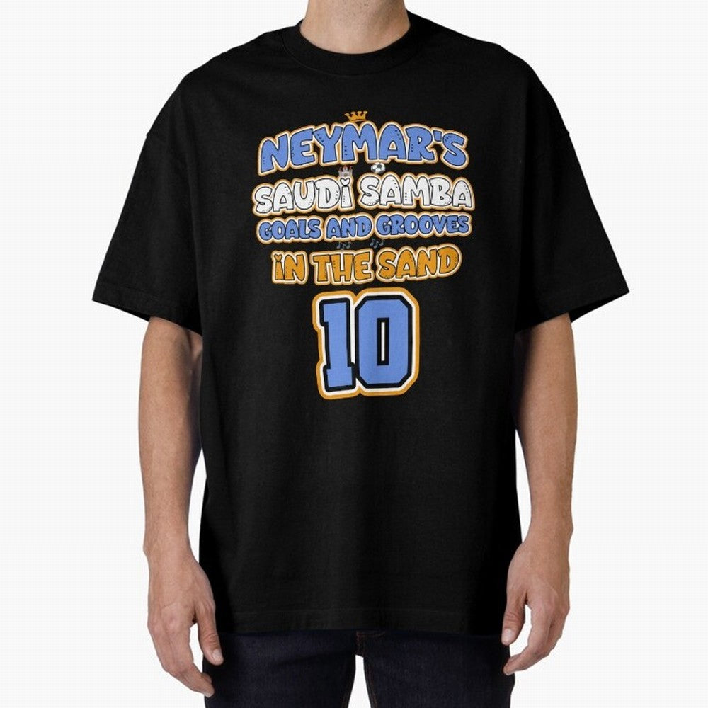 SAUDI SAMBA GOALS & GROOVES Oversized T-Shirt Bring Legendary Rivalry Energy to Match Day Hype around FIFA World Cup 2026, Cristiano Ronaldo, Brazil, Tournament Hype, Historic Matchups, Family Viewing Parties and Global Sports Pride; Built for
