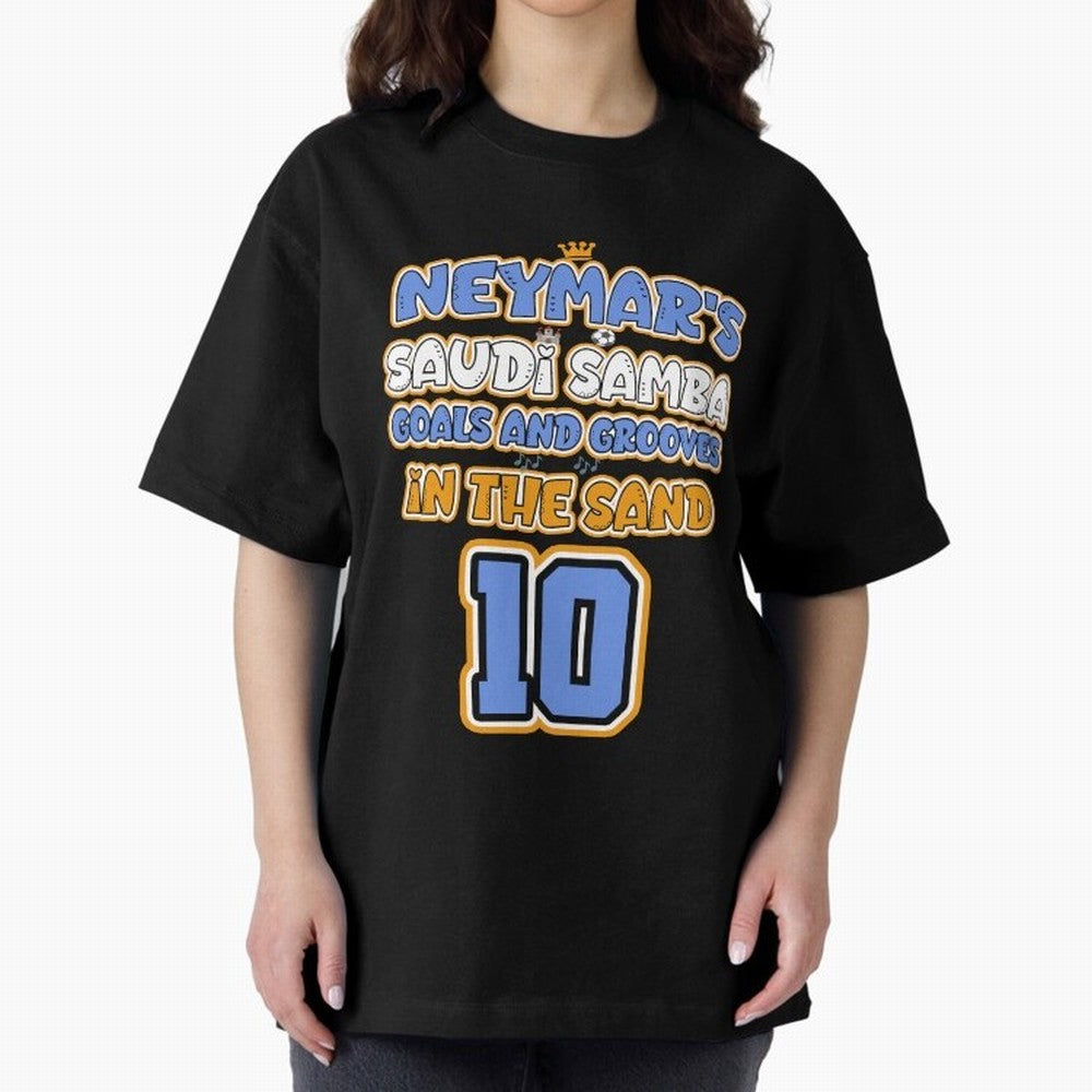SAUDI SAMBA GOALS & GROOVES Oversized T-Shirt Bring Legendary Rivalry Energy to Match Day Hype around FIFA World Cup 2026, Cristiano Ronaldo, Brazil, Tournament Hype, Historic Matchups, Family Viewing Parties and Global Sports Pride; Built for