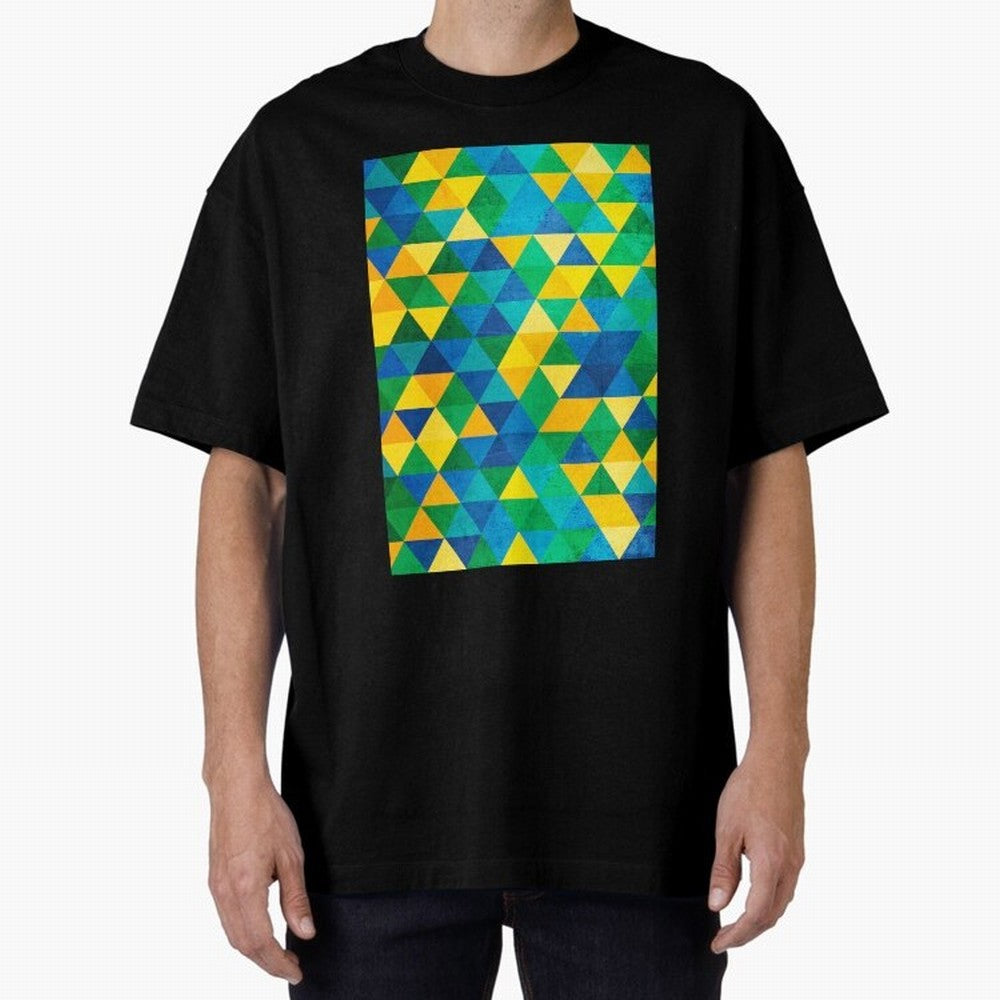 Geometric Brazil colors Classic T-Shirt Discover Match Day Hype around FIFA World Cup 2026, Messi, Portugal, Spain and Germany, Worldwide Fan Energy, Dramatic Goals, Stadium Lights and Championship Celebrations; Ideal for Fans Who Follow Messi,