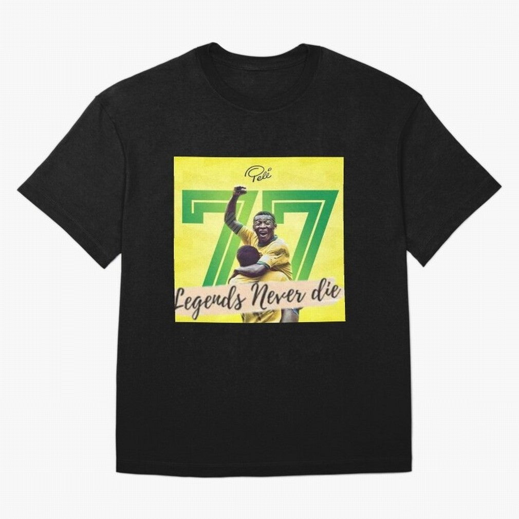 Signed Pele Shirt Classic T-Shirt Honor the Beautiful Game during Global Football Passion for FIFA World Cup 2026, Filled with CR7 and Messi, Brazil, Portugal and Argentina, Championship Spirit, Famous Goals, Roaring Crowds and International