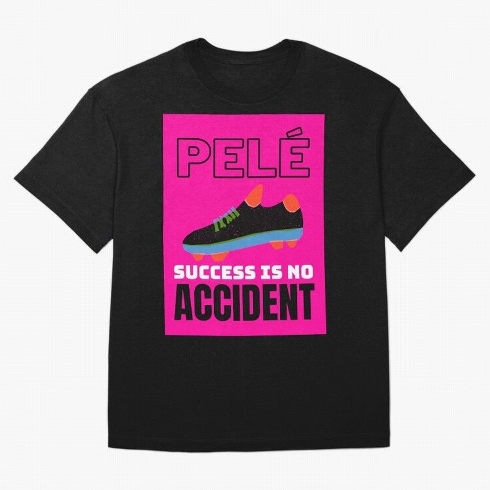 Pele Quote Success Is No Accident Graphic Classic T-Shirt Remember Match Day Hype around FIFA World Cup 2026 Group Stage, Mbappe, Brazil, Vintage Soccer Flavor, Modern Football Stars, National Flags and Final Night Emotion; Ideal for Football Dads,