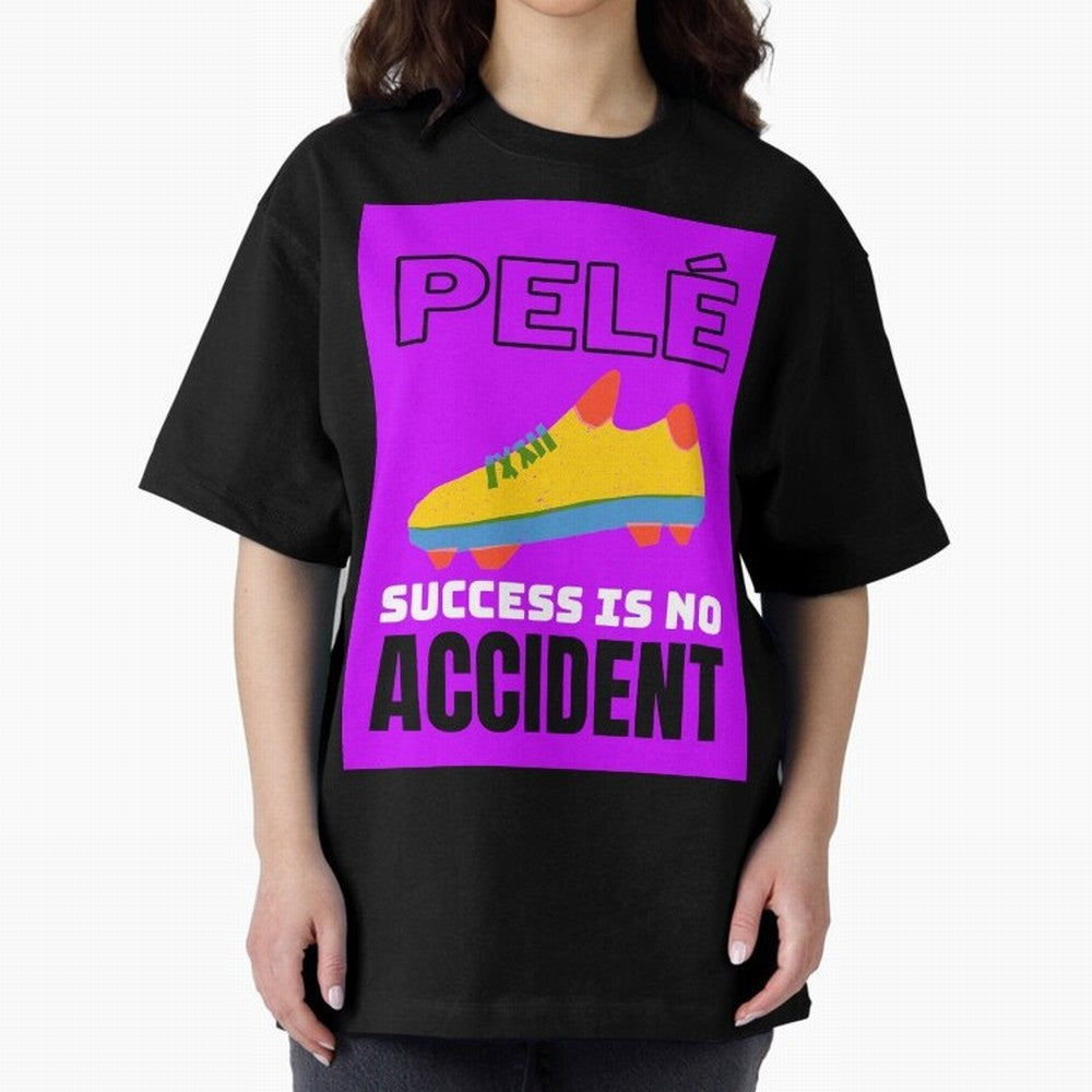 Pele Quote Success Is No Accident Graphic Classic T-Shirt Represent Football Lovers during Global Football Passion for FIFA World Cup 2026 USA Canada Mexico, Centered on CR7 and Messi, Spain, Championship Spirit, Famous Goals, Roaring Crowds and