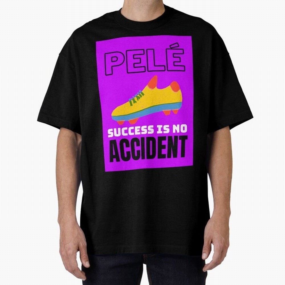 Pele Quote Success Is No Accident Graphic Classic T-Shirt Represent Football Lovers during Global Football Passion for FIFA World Cup 2026 USA Canada Mexico, Centered on CR7 and Messi, Spain, Championship Spirit, Famous Goals, Roaring Crowds and