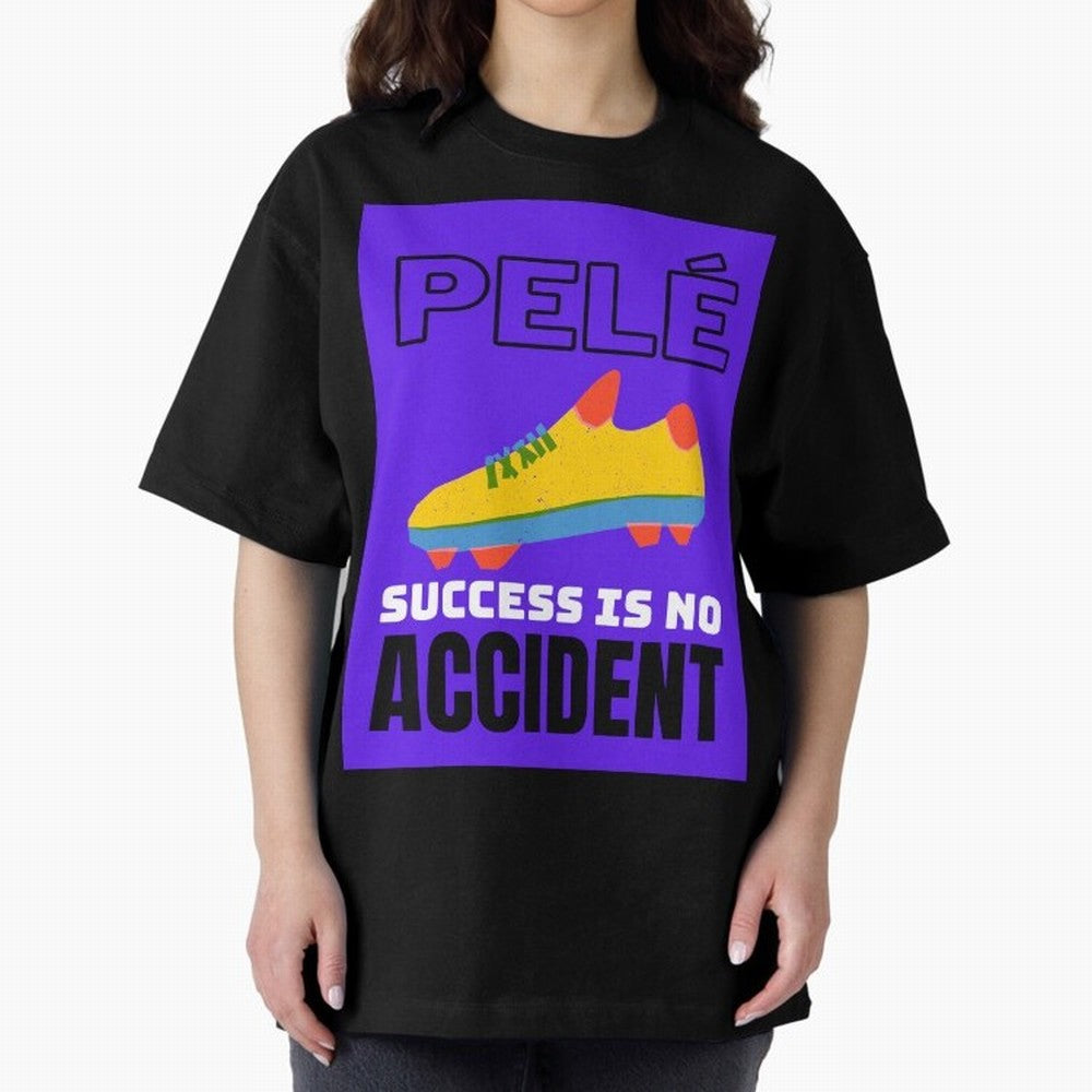 Pele Quote Success Is No Accident Graphic Classic T-Shirt Feel Global Football Passion for FIFA World Cup 2026, Inspired by Cristiano Ronaldo, Portugal, Spain and Germany, Retro Football Energy, Iconic Rivalries, Trophy Chase Drama and Stadium