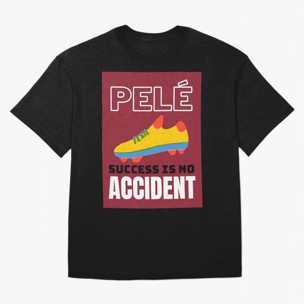 Pele Quote Success Is No Accident Graphic Classic T-Shirt Cheer for FIFA World Cup 2026 Group Stage Highlighting Messi, CR7 and Mbappe, Argentina Energy, Supporter Pride, Iconic Celebrations, Legendary Names and Global Match Day Energy; Made for