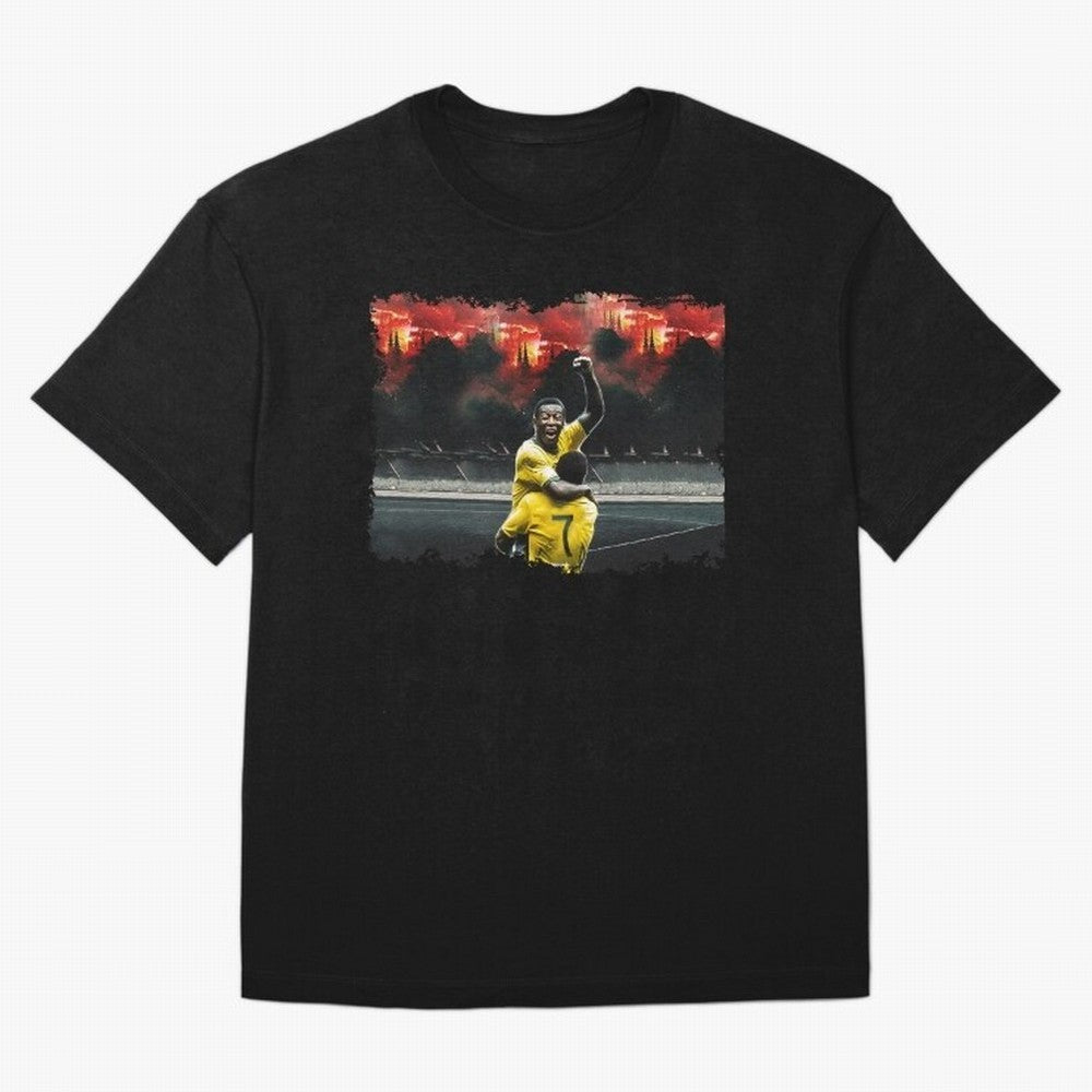 Pele 8K Classic T-Shirt Follow the Road to FIFA World Cup 2026 USA Canada Mexico Capturing Messi, Neymar and Mbappe, Spain Energy, Championship Spirit, Famous Goals, Roaring Crowds and International Football Unity; Created for Match Day Parties,