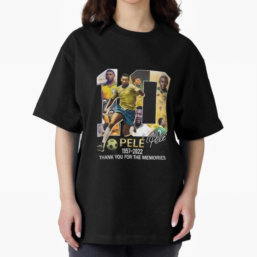 Signed Pele Shirt Oversized T-Shirt Make Your Look Match Match Day Hype around FIFA World Cup 2026 USA Canada Mexico, Haaland, Spain and Netherlands, Supporter Pride, Iconic Celebrations, Legendary Names and Global Match Day Energy; Perfect for