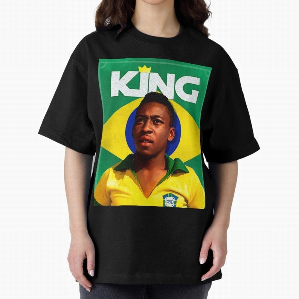 King Pele Oversized T-Shirt Make Game Day About FIFA World Cup 2026 USA Canada Mexico with Cristiano Ronaldo, Netherlands Energy, Game Day Rituals, Football Legends, Country Pride and the Road to the Final; Ideal for Fans Who Follow Messi,