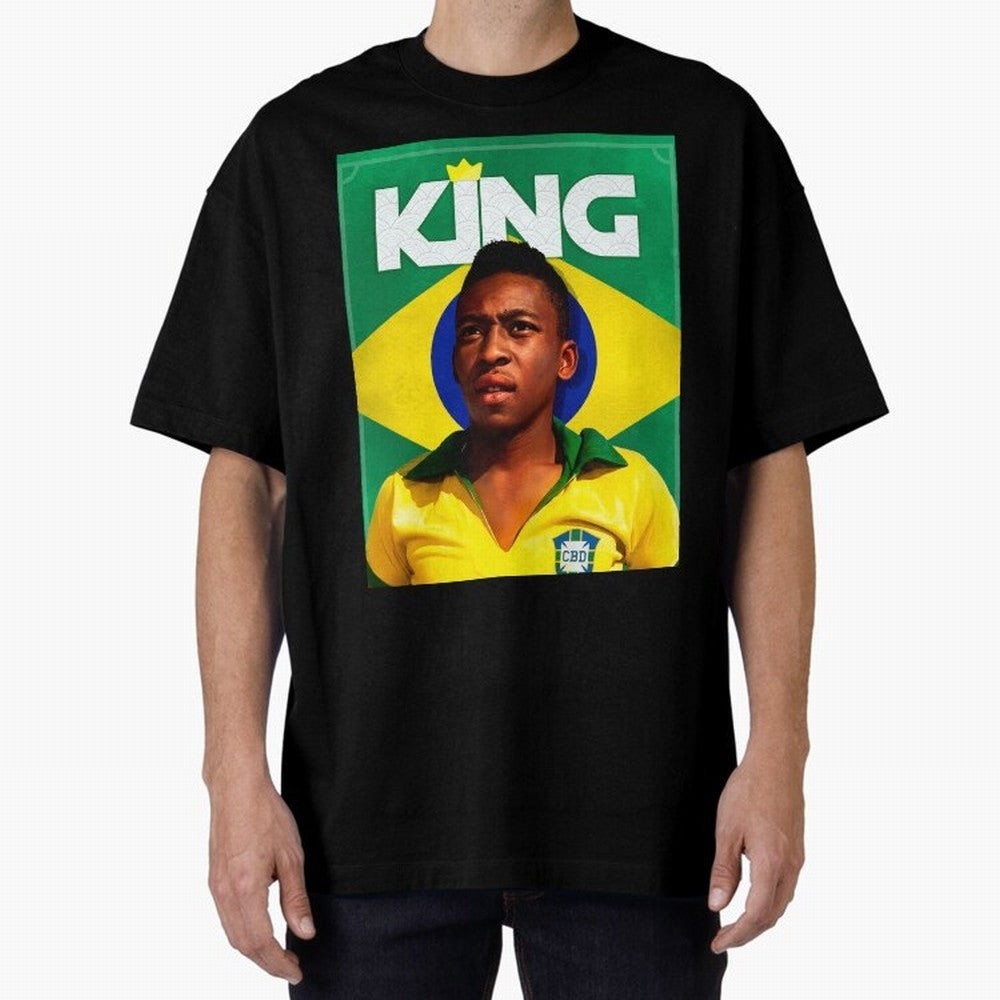 King Pele Oversized T-Shirt Make Game Day About FIFA World Cup 2026 USA Canada Mexico with Cristiano Ronaldo, Netherlands Energy, Game Day Rituals, Football Legends, Country Pride and the Road to the Final; Ideal for Fans Who Follow Messi,