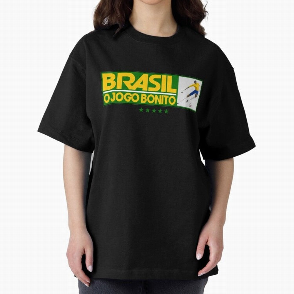 O jogo bonito Oversized T-Shirt Capture the FIFA World Cup 2026 Journey through Cristiano Ronaldo, Haaland and CR7 Highlights, Brazil Pride, Classic Soccer Heritage, Championship Pressure, Fan Loyalty and International Pride; Great for Watch