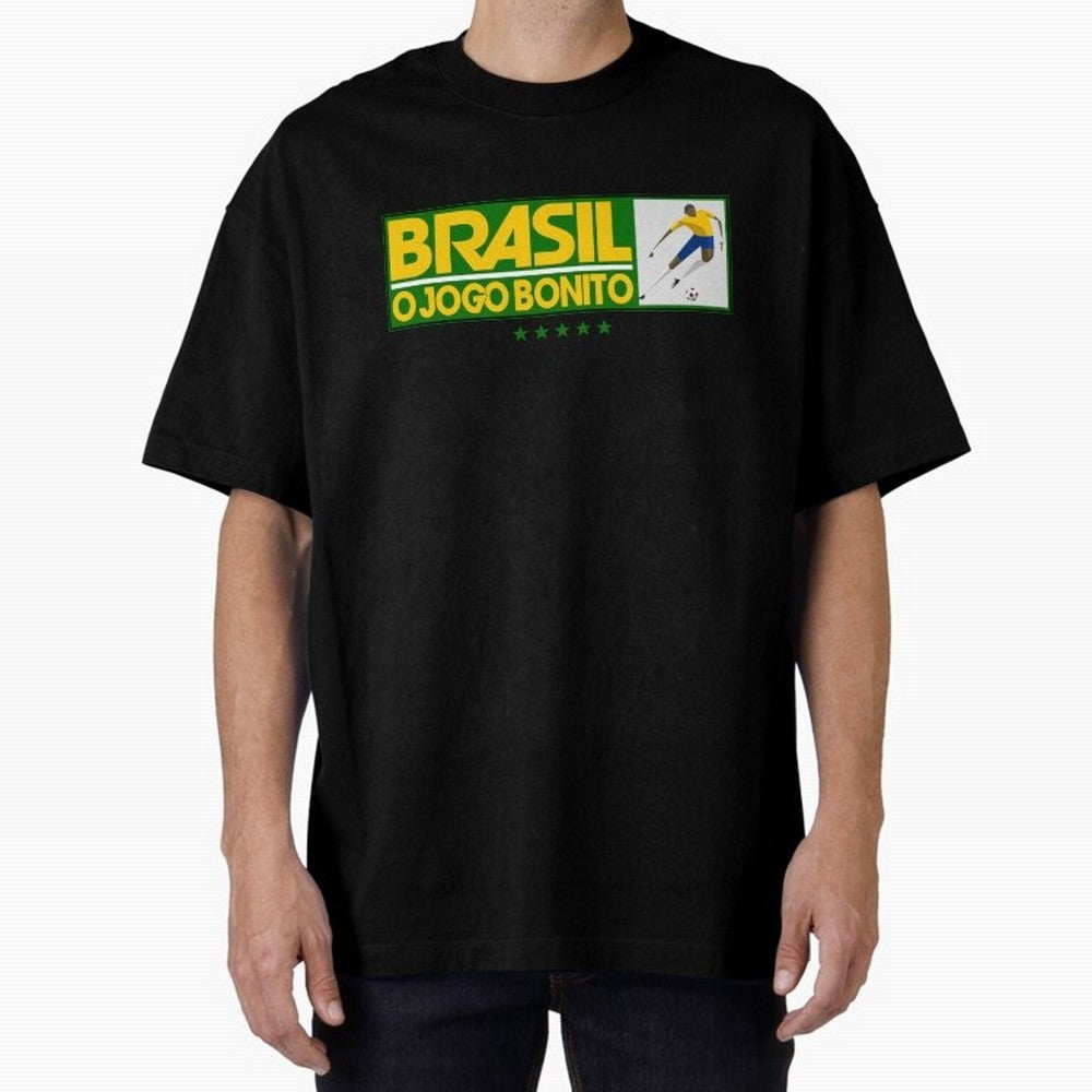 O jogo bonito Oversized T-Shirt Capture the FIFA World Cup 2026 Journey through Cristiano Ronaldo, Haaland and CR7 Highlights, Brazil Pride, Classic Soccer Heritage, Championship Pressure, Fan Loyalty and International Pride; Great for Watch