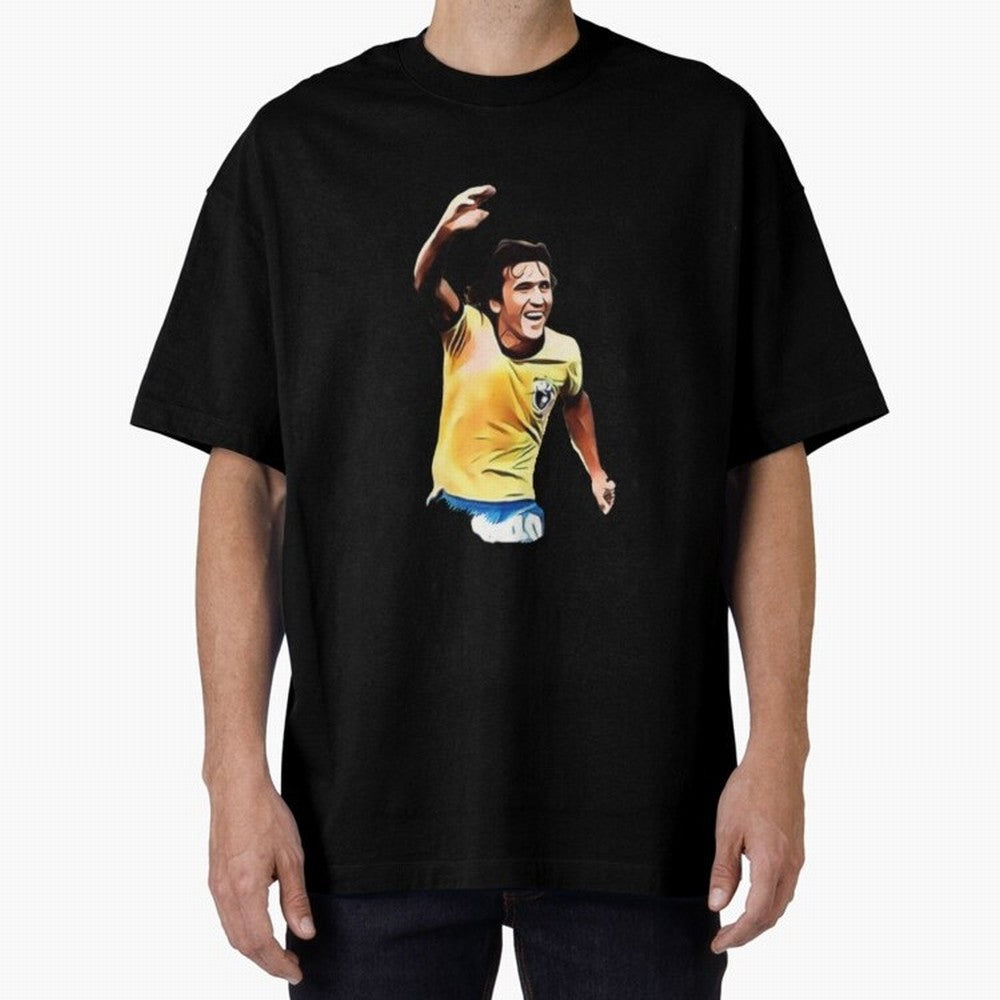 Legends of The Beautiful Game Cartoon Collection Legends Arthur Zico 2 Cartoon Artwork134 Oversized T-Shirt Capture the FIFA World Cup 2026 Journey through CR7 and Messi Highlights, Portugal Pride, Football Passion, Legendary Performances, Festival
