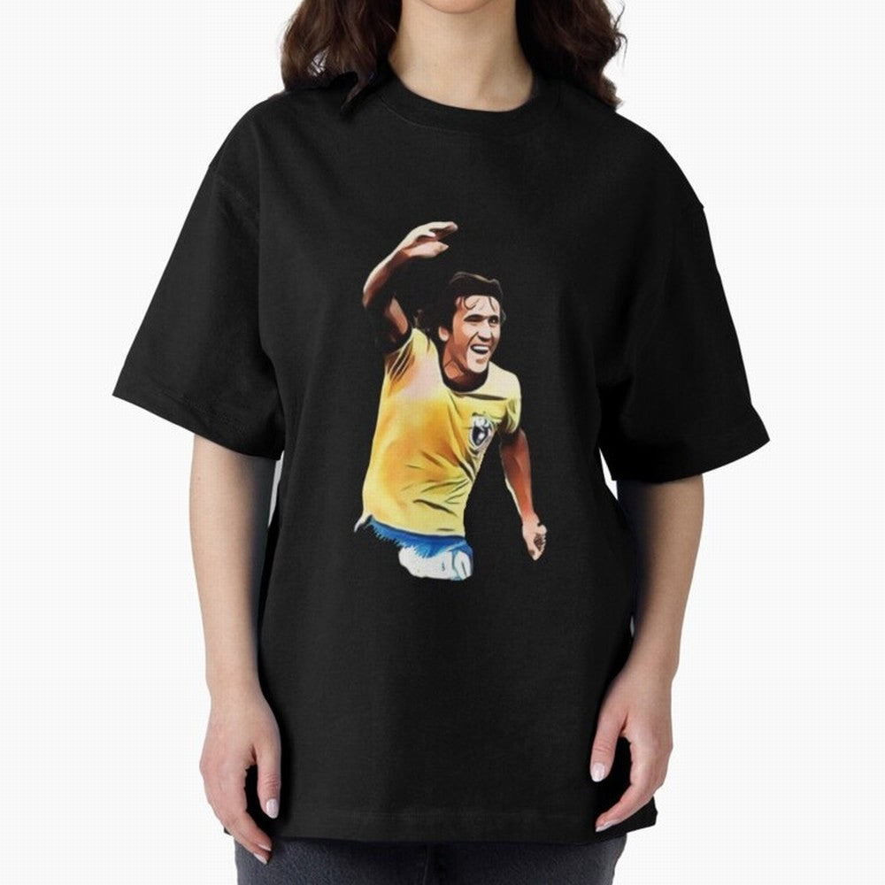 Legends of The Beautiful Game Cartoon Collection Legends Arthur Zico 2 Cartoon Artwork134 Oversized T-Shirt Capture the FIFA World Cup 2026 Journey through CR7 and Messi Highlights, Portugal Pride, Football Passion, Legendary Performances, Festival