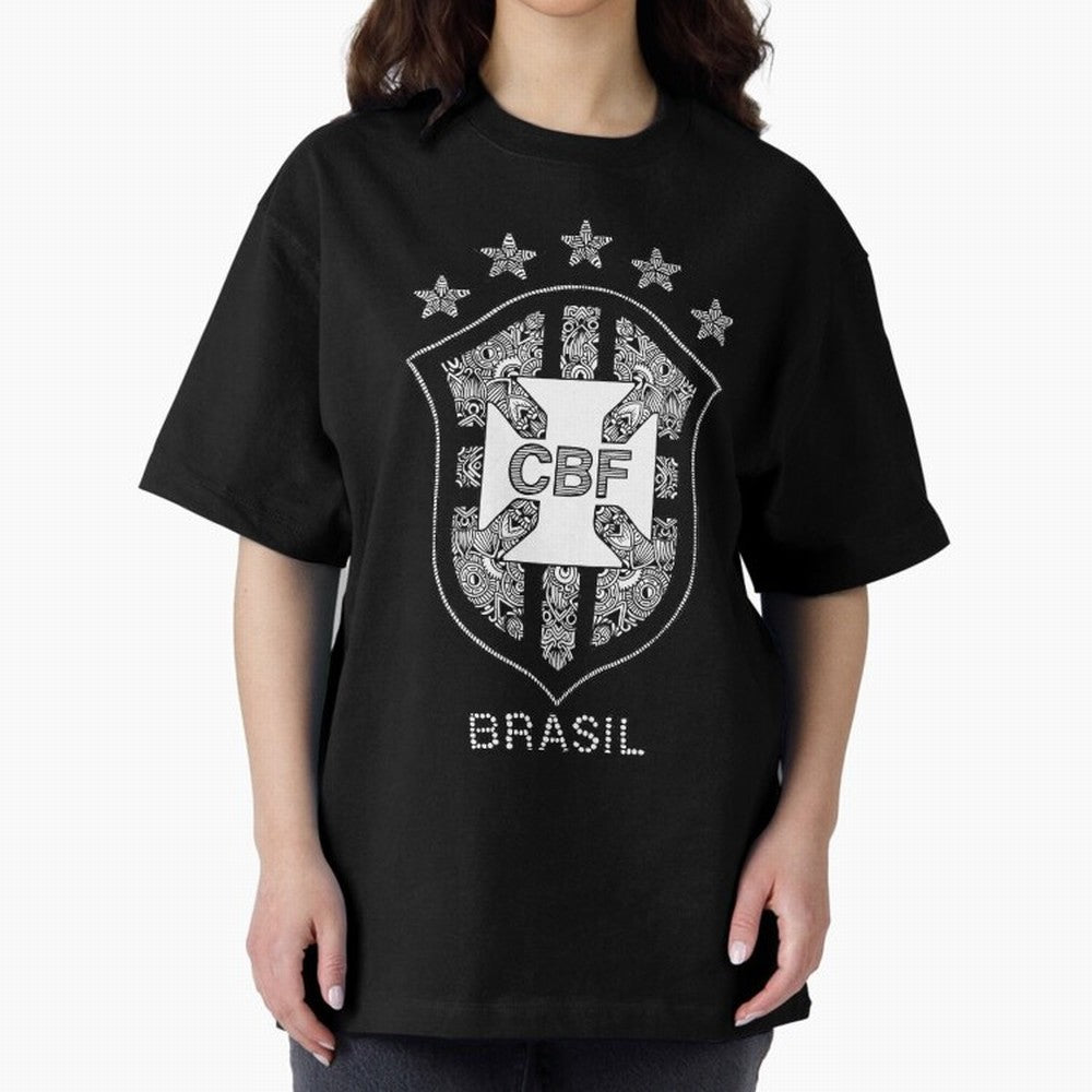 BRASIL NATIONAL FOOTBALL TEAM LOGO Oversized T-Shirt Turn Up for Match Day Hype around FIFA World Cup 2026, Haaland and Mbappe, Spain, Tournament Hype, Historic Matchups, Family Viewing Parties and Global Sports Pride; Created for Match Day