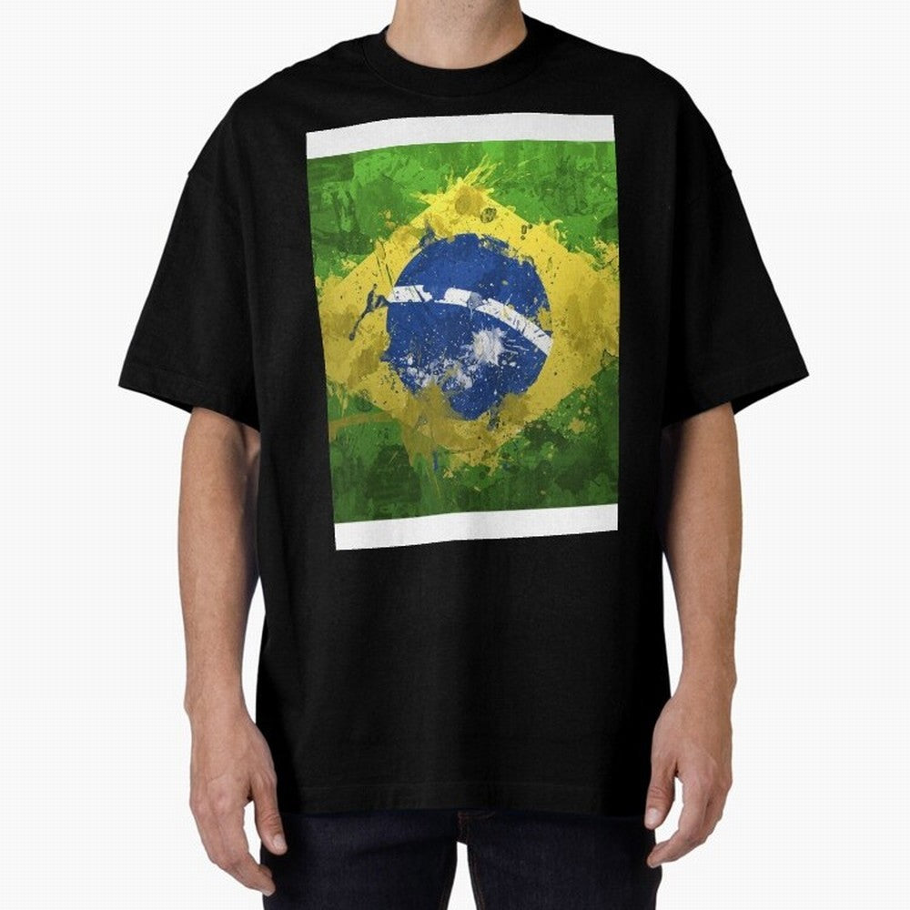 Brasilian Flag Face Mask Graphic T-Shirt Show Passion for the Stars of FIFA World Cup 2026 Group Stage Spirit, Driven by Brazil, Portugal and Argentina, Neymar, Haaland and Cristiano Ronaldo, Worldwide Fan Energy, Dramatic Goals, Stadium Lights and