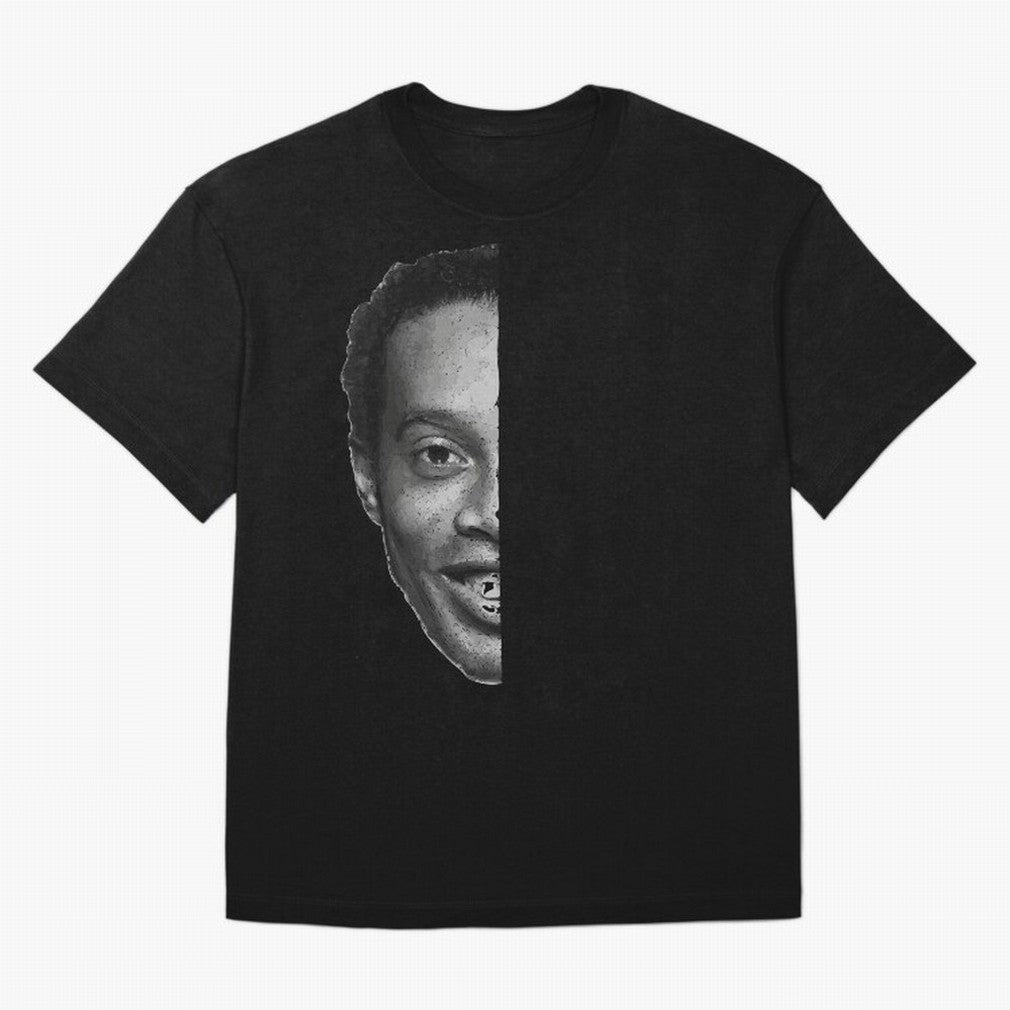 ''Football is about joy.'' Sticker - Ronaldinho Premium T-Shirt Create FIFA World Cup 2026 Group Stage Spirit, Inspired by Portugal, Spain and Germany, Mbappe and Neymar, Sports Nostalgia, International Competition, Famous Players and Unforgettable