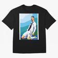 Cristiano Ronaldo Celebration Pop Art Graphic T-Shirt Create the FIFA World Cup 2026 Group Stage Journey through CR7 and Messi Highlights, France Pride, Champion Mindset, Group Stage Buzz, Knockout Tension and Passionate Fan Culture; Perfect for
