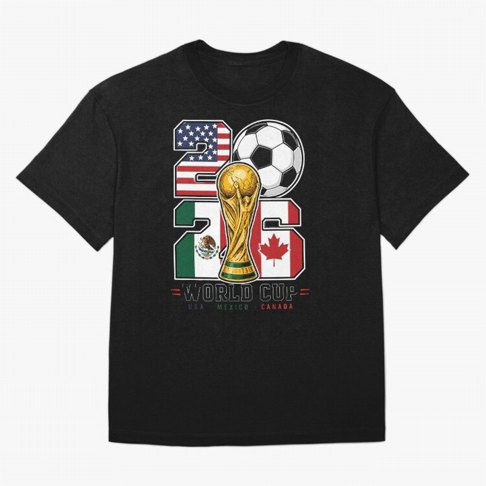 2026 Soccer World Cup Football Design Classic T-Shirt Follow FIFA World Cup 2026 USA Canada Mexico Connected to Messi, Spain Energy, Vintage Soccer Flavor, Modern Football Stars, National Flags and Final Night Emotion; Created for Match Day