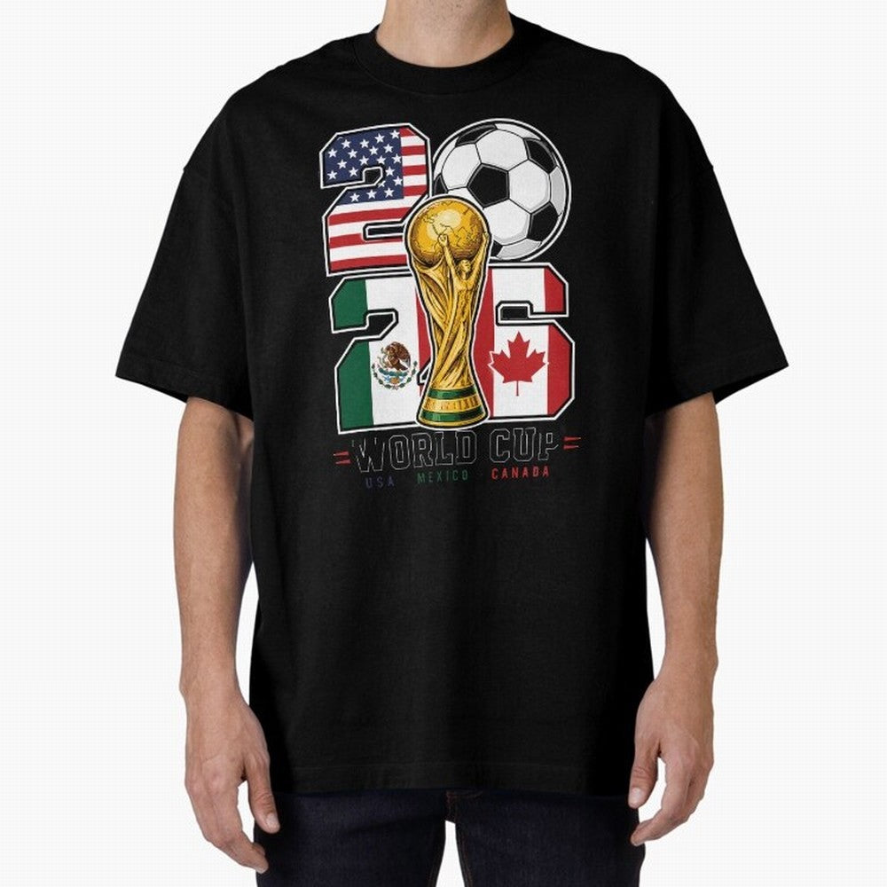 2026 Soccer World Cup Football Design Classic T-Shirt Follow FIFA World Cup 2026 USA Canada Mexico Connected to Messi, Spain Energy, Vintage Soccer Flavor, Modern Football Stars, National Flags and Final Night Emotion; Created for Match Day