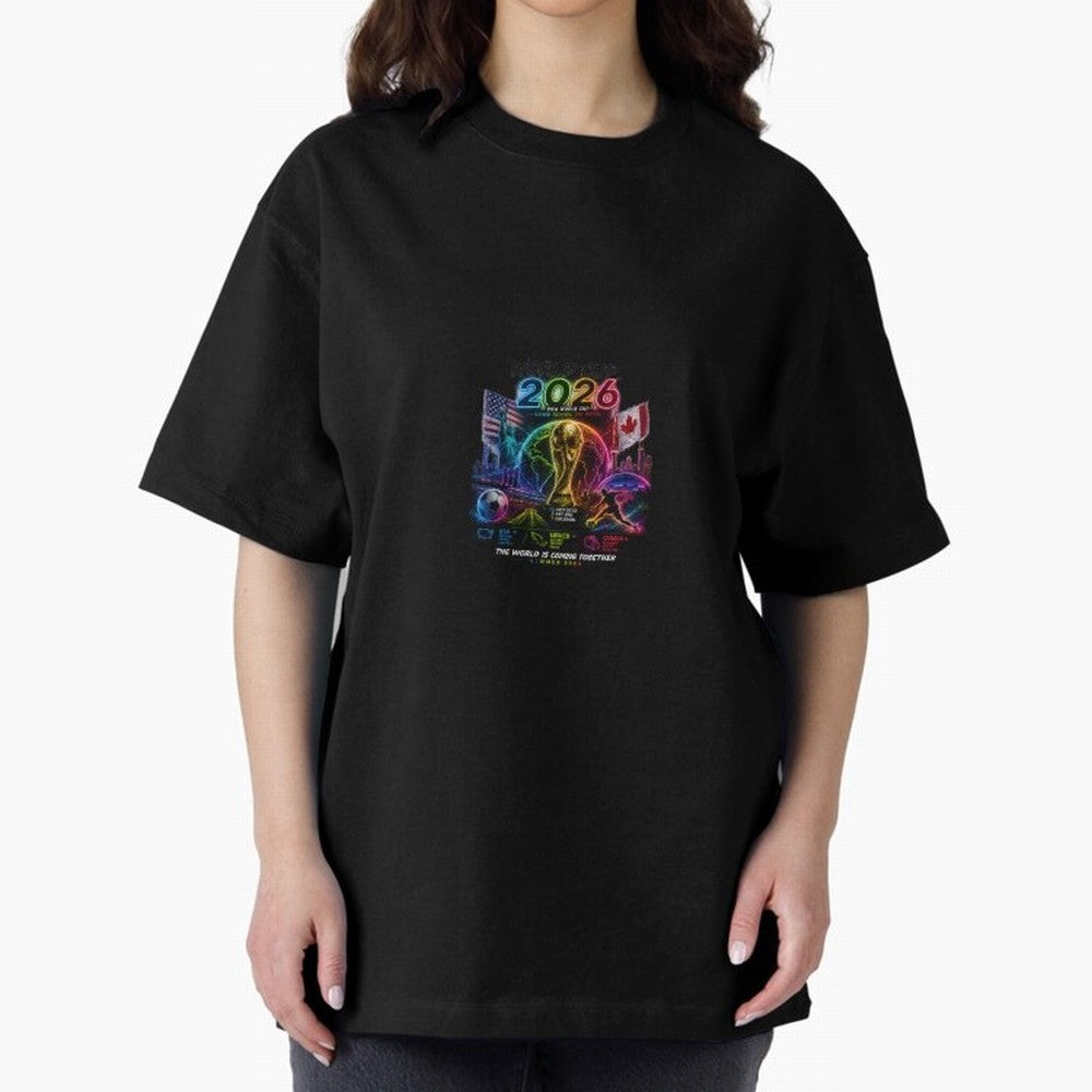 World Cup 2026 ¨C United Passion ?? | Neon Football Design Classic T-Shirt Represent FIFA World Cup 2026 USA Canada Mexico Spirit, with Portugal, Messi, Football Passion, Legendary Performances, Festival Vibes and Supporter Community; Perfect for