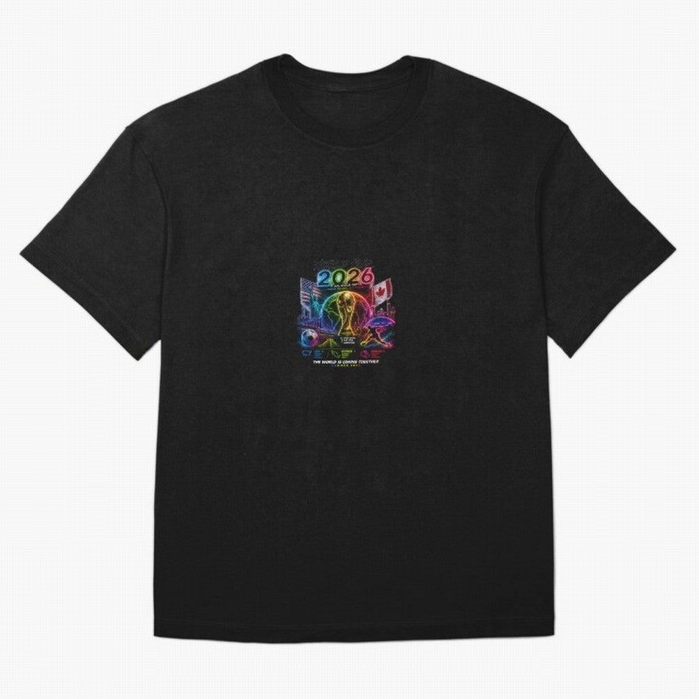 World Cup 2026 ¨C United Passion ?? | Neon Football Design Classic T-Shirt Represent FIFA World Cup 2026 USA Canada Mexico Spirit, with Portugal, Messi, Football Passion, Legendary Performances, Festival Vibes and Supporter Community; Perfect for