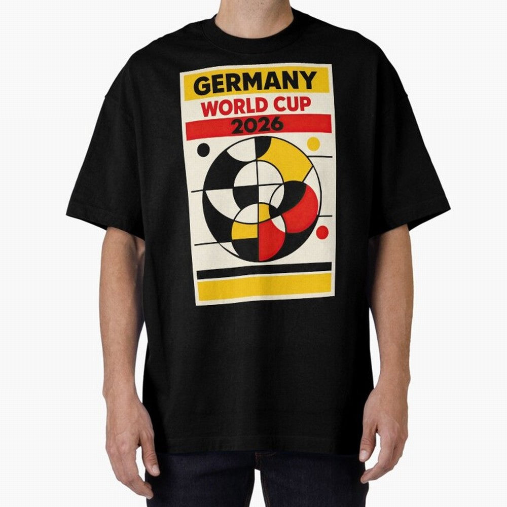 Elegant and Geometrical Germany World Cup 2026 Poster Classic T-Shirt Spotlight FIFA World Cup 2026 Group Stage Spirit, Highlighting England and Germany, Neymar, Goal Celebration Energy, Supporter Heritage, Football Icons and Worldwide Tournament