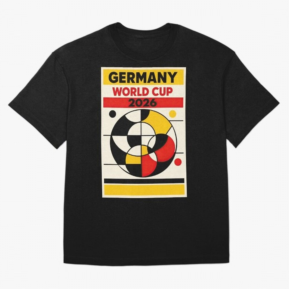 Elegant and Geometrical Germany World Cup 2026 Poster Classic T-Shirt Spotlight FIFA World Cup 2026 Group Stage Spirit, Highlighting England and Germany, Neymar, Goal Celebration Energy, Supporter Heritage, Football Icons and Worldwide Tournament