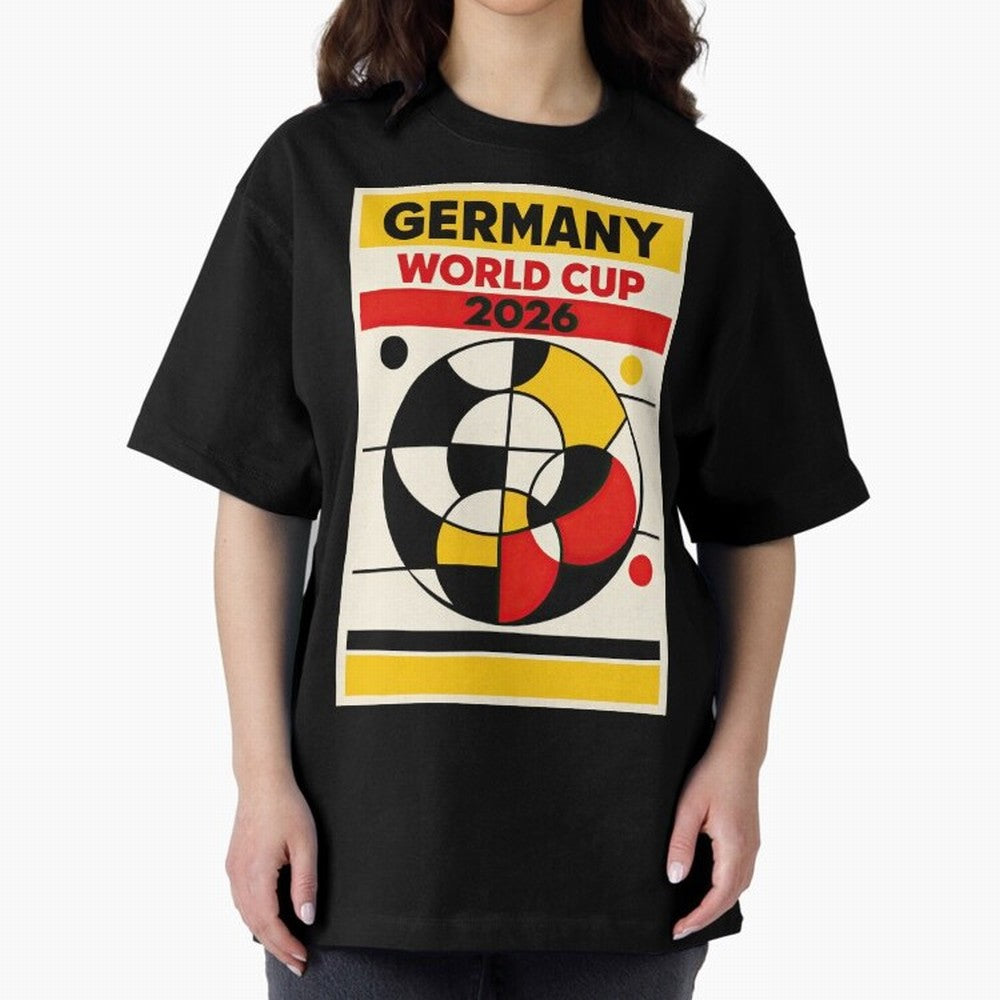Elegant and Geometrical Germany World Cup 2026 Poster Classic T-Shirt Spotlight FIFA World Cup 2026 Group Stage Spirit, Highlighting England and Germany, Neymar, Goal Celebration Energy, Supporter Heritage, Football Icons and Worldwide Tournament
