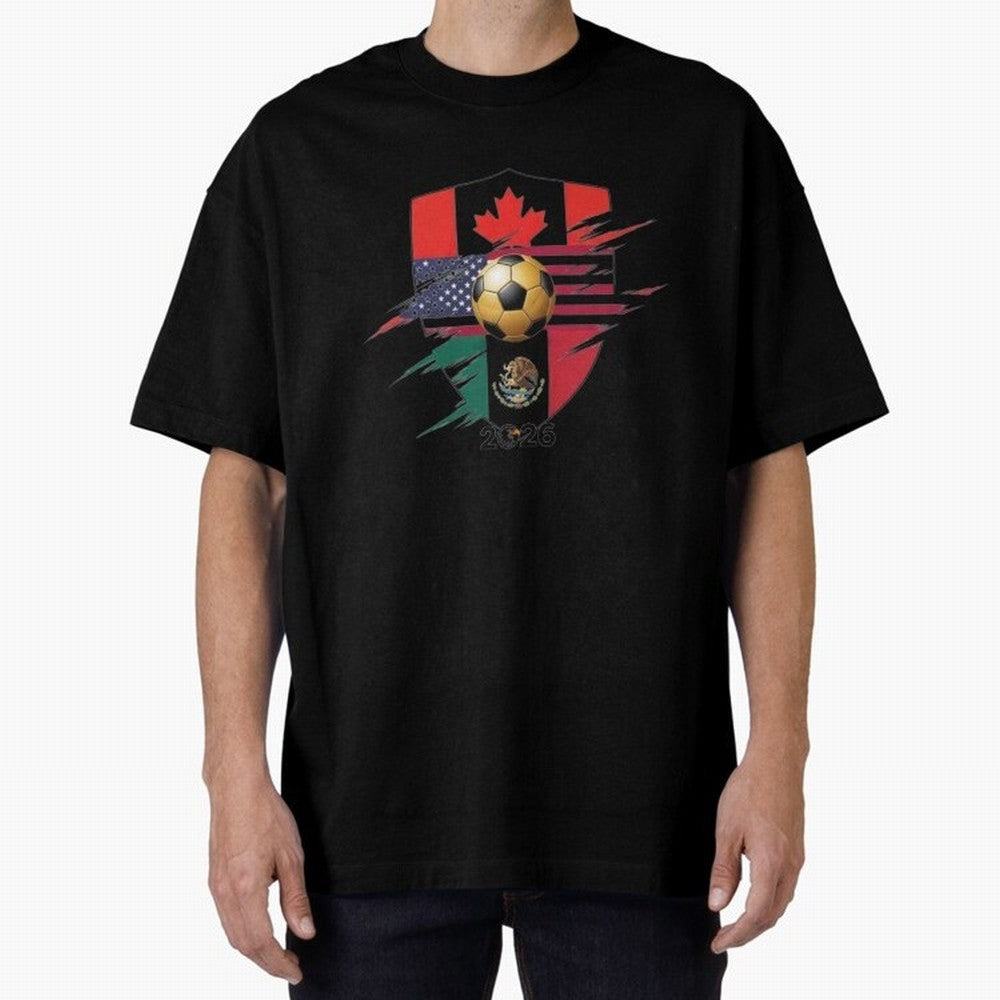 Golden Soccer Ball 2026 Host Nations Emblem Classic T-Shirt Celebrate the Next Chapter of FIFA World Cup 2026 for Fans of CR7 and Messi and Argentina, France and Brazil, Bringing Champion Mindset, Group Stage Buzz, Knockout Tension and Passionate