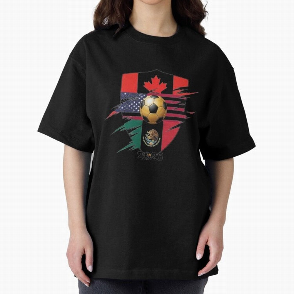 Golden Soccer Ball 2026 Host Nations Emblem Classic T-Shirt Celebrate the Next Chapter of FIFA World Cup 2026 for Fans of CR7 and Messi and Argentina, France and Brazil, Bringing Champion Mindset, Group Stage Buzz, Knockout Tension and Passionate