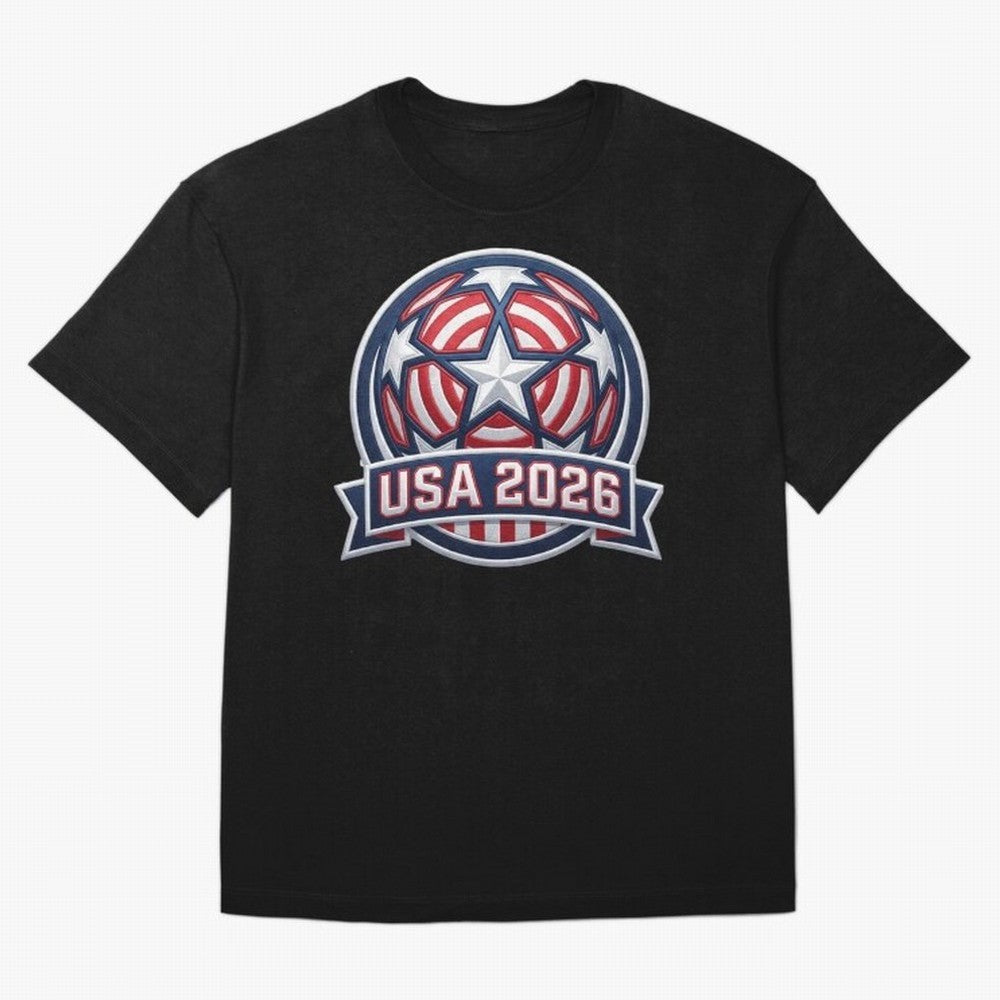 USA 2026 World Cup T-Shirt - Star Spangled Soccer Design - American Host Fan Tee Classic T-Shirt Honor the Football Icons of the FIFA World Cup 2026 Group Stage Journey through Neymar, Haaland and Cristiano Ronaldo Highlights, Argentina, France and