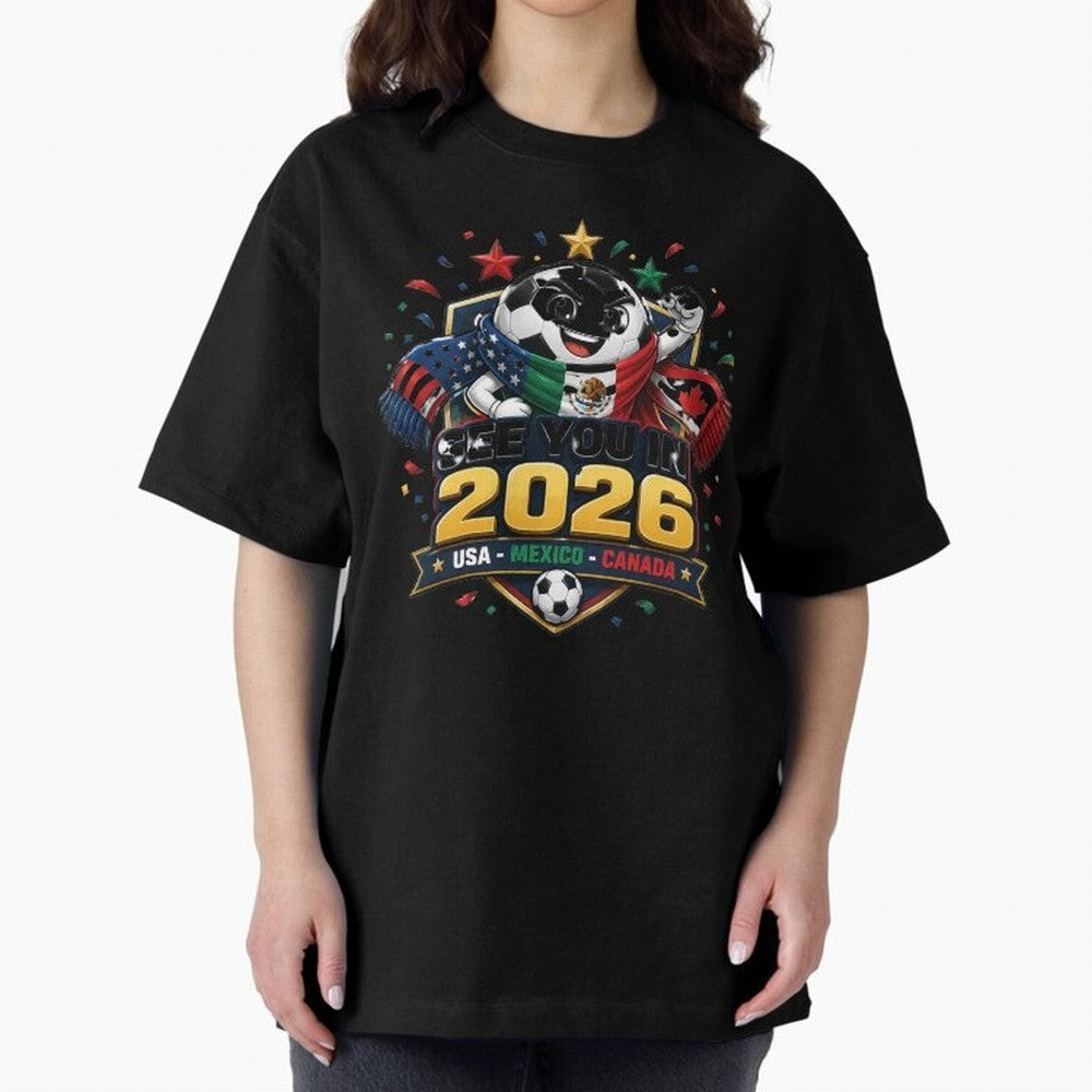 See You in 2026 USA Mexico Canada Soccer Mascot Classic T-Shirt Honor the Beautiful Game during FIFA World Cup 2026 Group Stage Spirit, Celebrating Spain, CR7, Goal Celebration Energy, Supporter Heritage, Football Icons and Worldwide Tournament