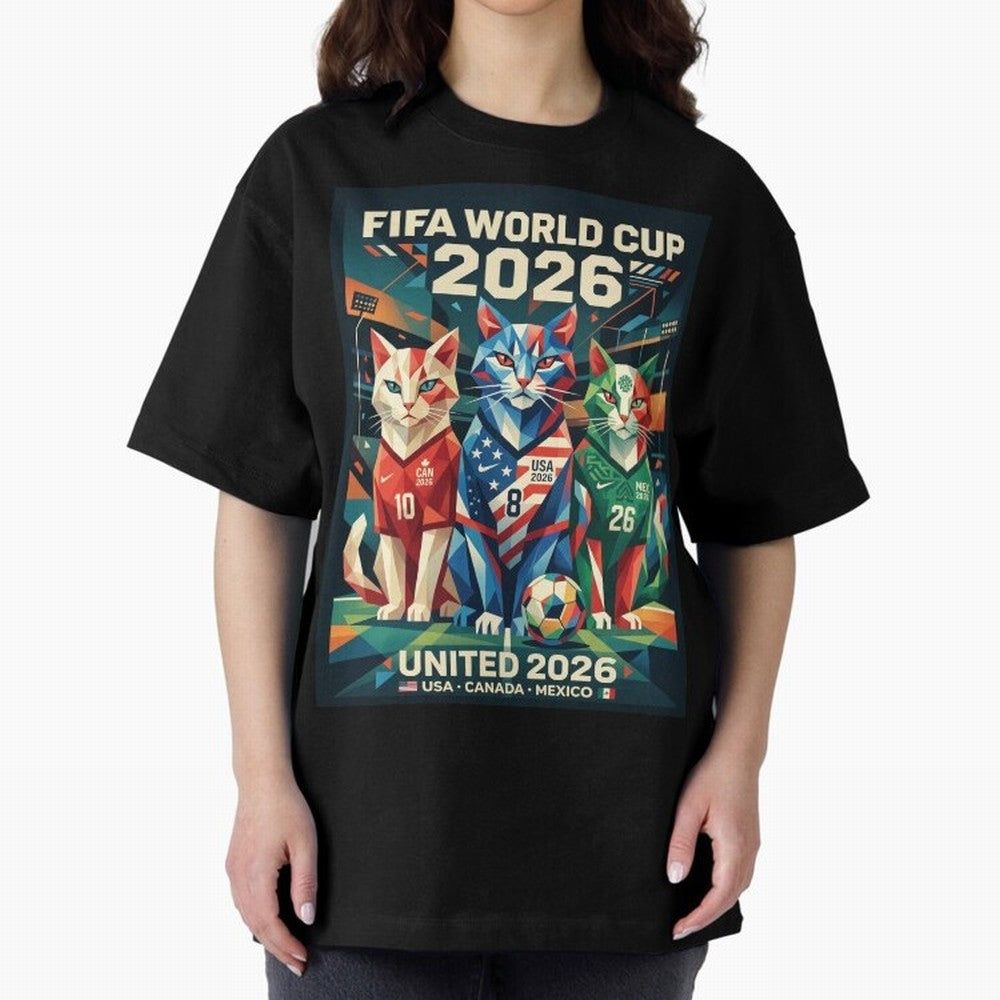 The Cats Football World Cup Classic T-Shirt Celebrate Global Passion for FIFA World Cup 2026 Group Stage Built around Haaland and Mbappe, Brazil Energy, Football Festival Excitement, Trophy Ambitions, Country Rivalries and Star Player Buzz; Perfect