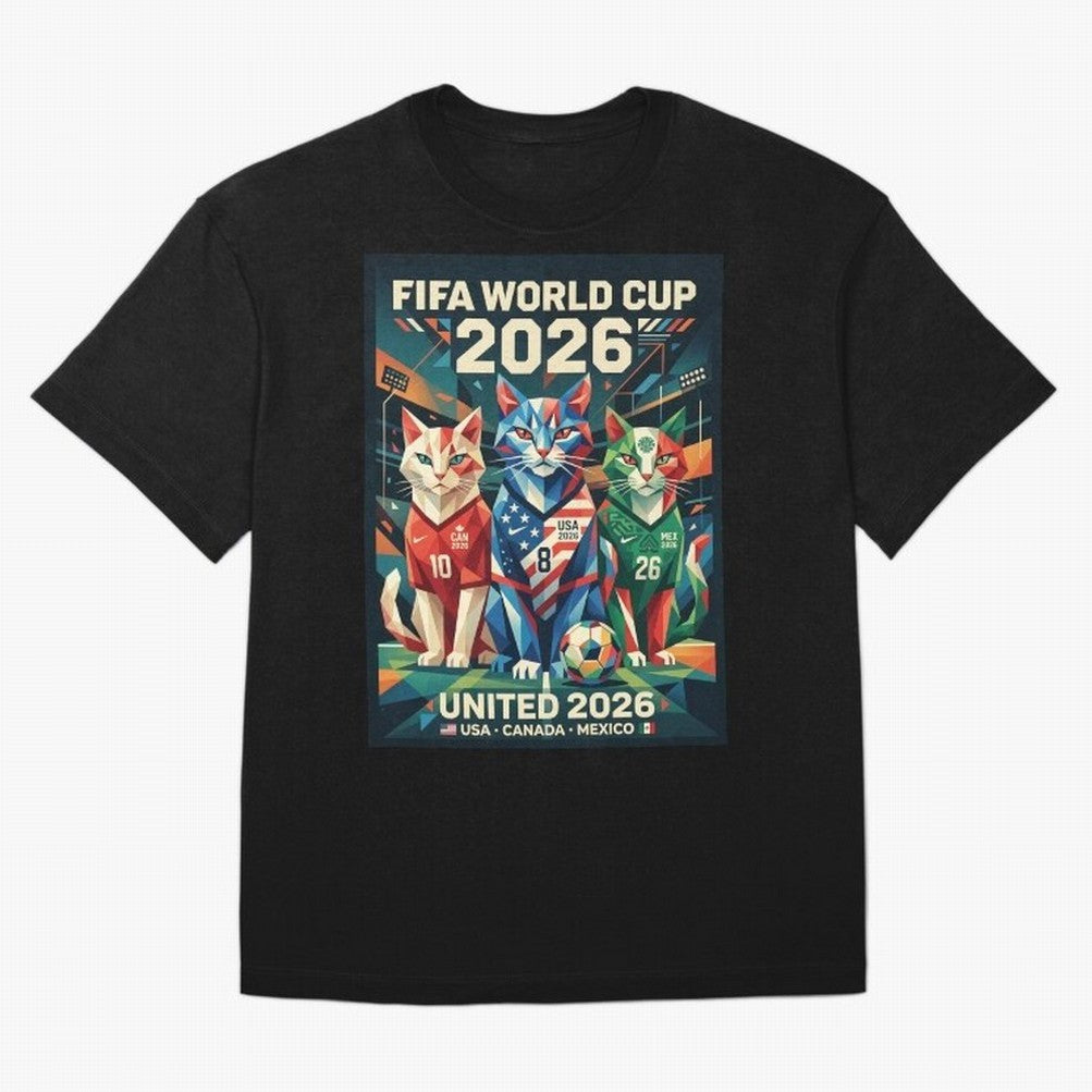 The Cats Football World Cup Classic T-Shirt Celebrate Global Passion for FIFA World Cup 2026 Group Stage Built around Haaland and Mbappe, Brazil Energy, Football Festival Excitement, Trophy Ambitions, Country Rivalries and Star Player Buzz; Perfect