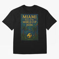 Miami Home of the World Cup 2026 Soccer Fan Poster ¡ª Tropical Art Print Classic T-Shirt Represent the Passion of FIFA World Cup 2026 USA Canada Mexico for Fans of Messi, CR7 and Mbappe and England, France and Netherlands, Bringing Global Supporter