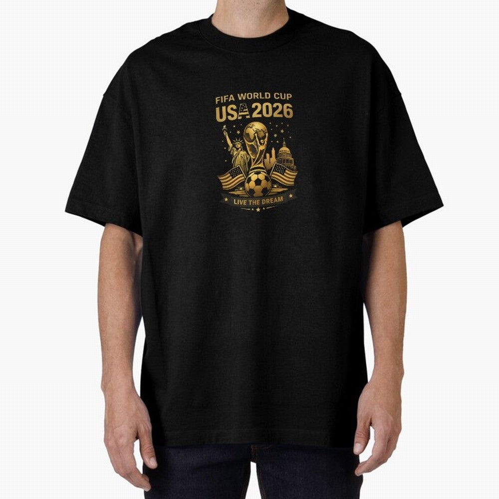 Fifa World Cup USA 2026 Gold Soccer Football Classic T-Shirt Support Your Favorite Stars during FIFA World Cup 2026 Highlighting Cristiano Ronaldo, England, France and Netherlands Energy, Football Passion, Legendary Performances, Festival Vibes and