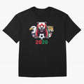 World Cup 2026 USA Canada Mexico Host Mascots Classic T-Shirt Honor Football Greatness during FIFA World Cup 2026 Spirit, Driven by Spain, Mbappe and Neymar, Sports Nostalgia, International Competition, Famous Players and Unforgettable Victories;