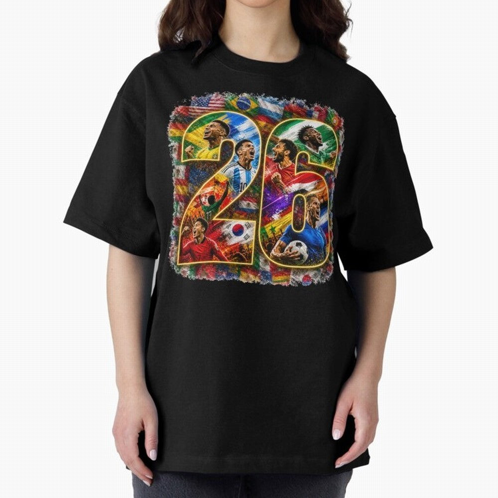 International Global Flags Soccer Football Classic T-Shirt Fuel Your Fan Pride for Match Day Hype around FIFA World Cup 2026, Haaland and Mbappe, England and Germany, Football Festival Excitement, Trophy Ambitions, Country Rivalries and Star Player